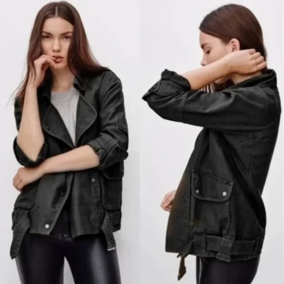 Aritzia Wilfred Free | Rayder Linen Moto Jacket | Black | S - Picture 1 of 9